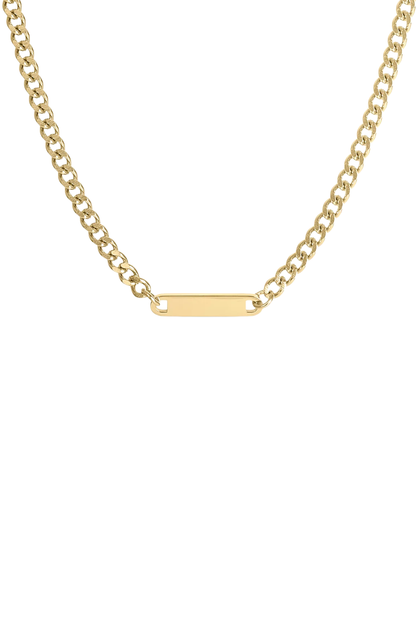 Engraved Curb Chain Necklace