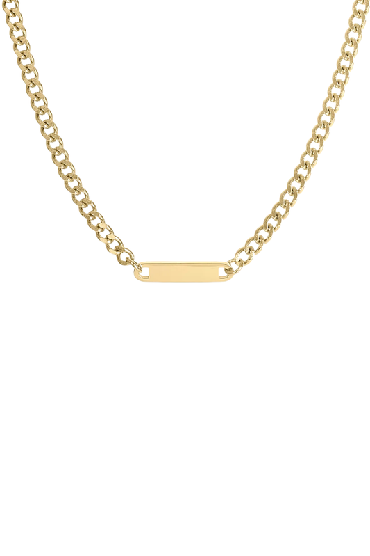 Engraved Curb Chain Necklace