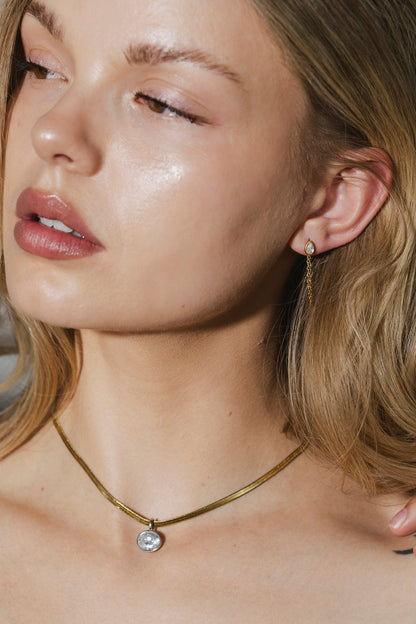 Côte - Gold Diamond Drop Earrings