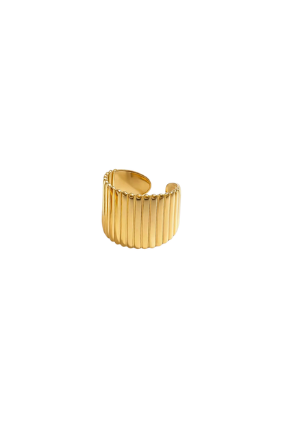 The Hour - Gold Ribbed Ear Cuff