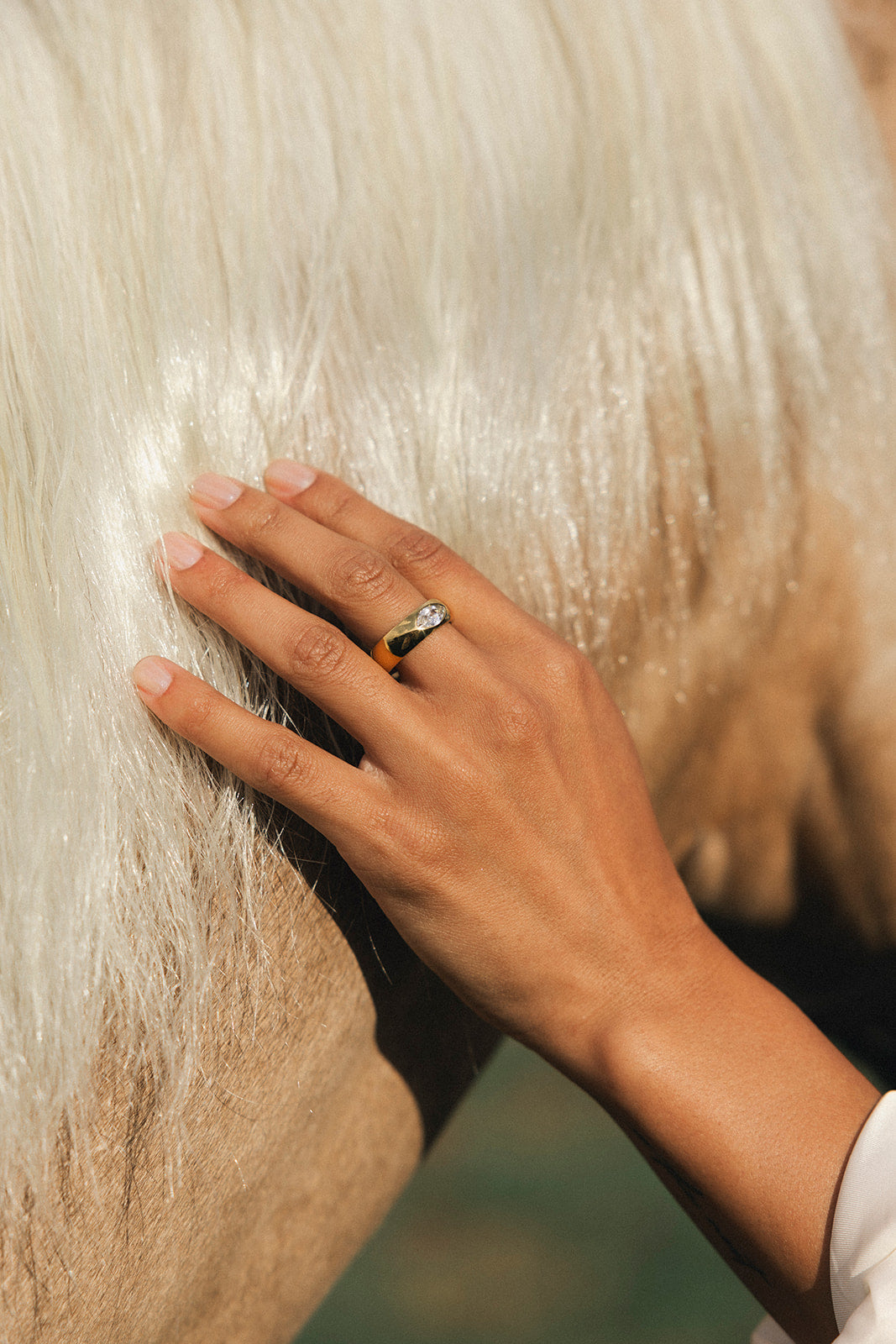 Sterling - Gold Horse Eye Diamond Ring