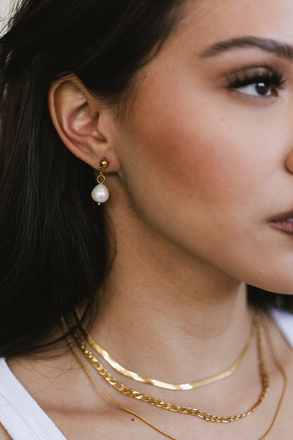 Willa - Gold Freshwater Pearl Stud Earrings