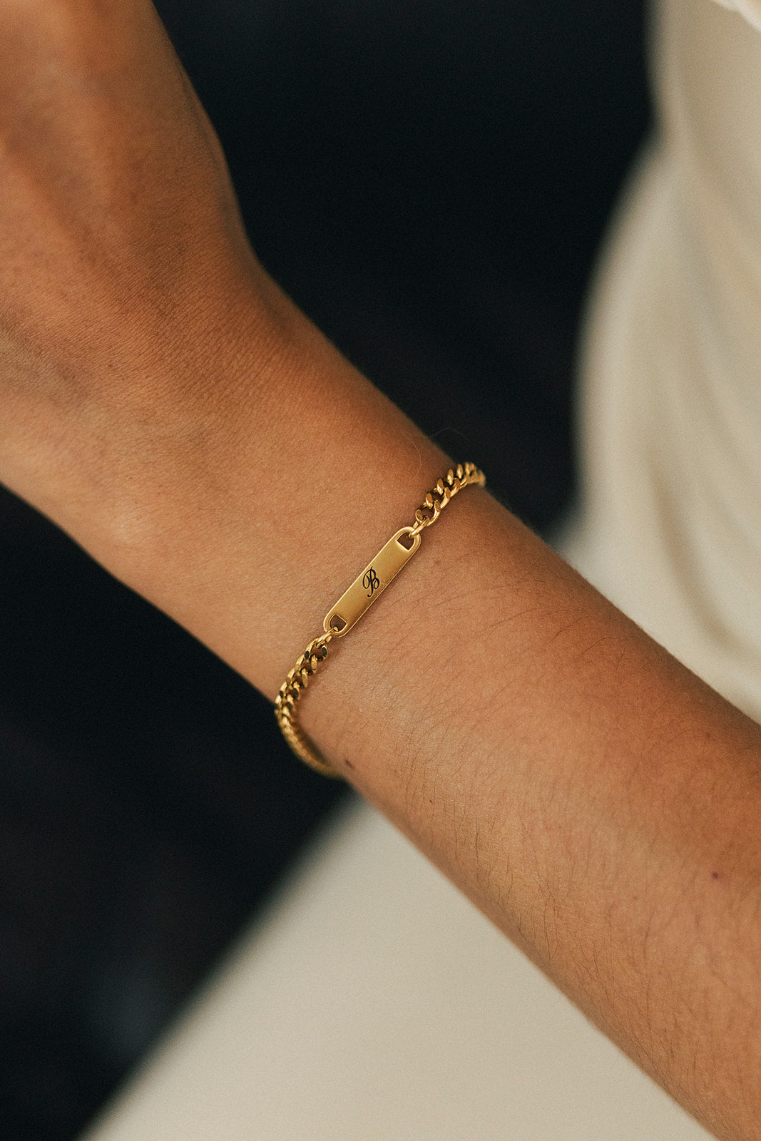 Engraved Curb Chain Bracelet