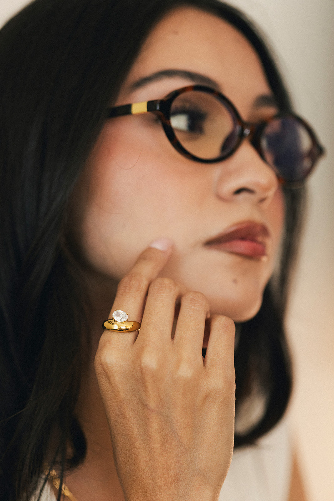 Eléa - Gold Oval Diamond Ring