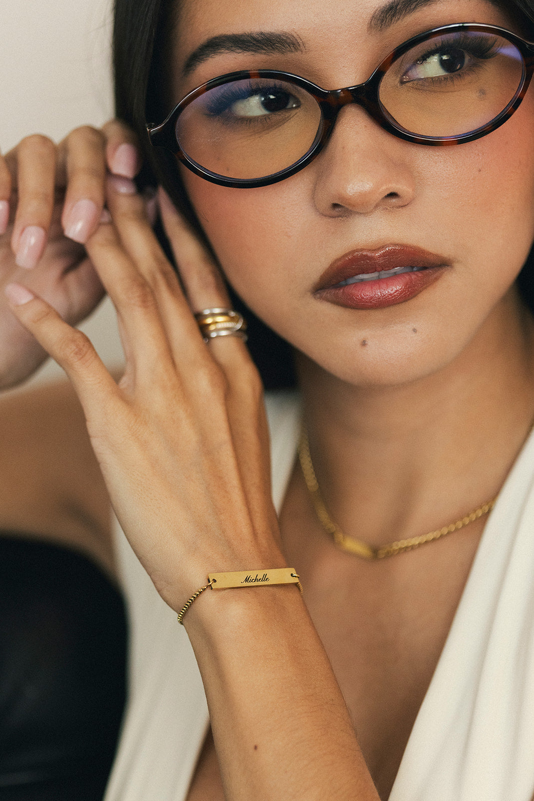 Engraved Adjustable Bar Bracelet
