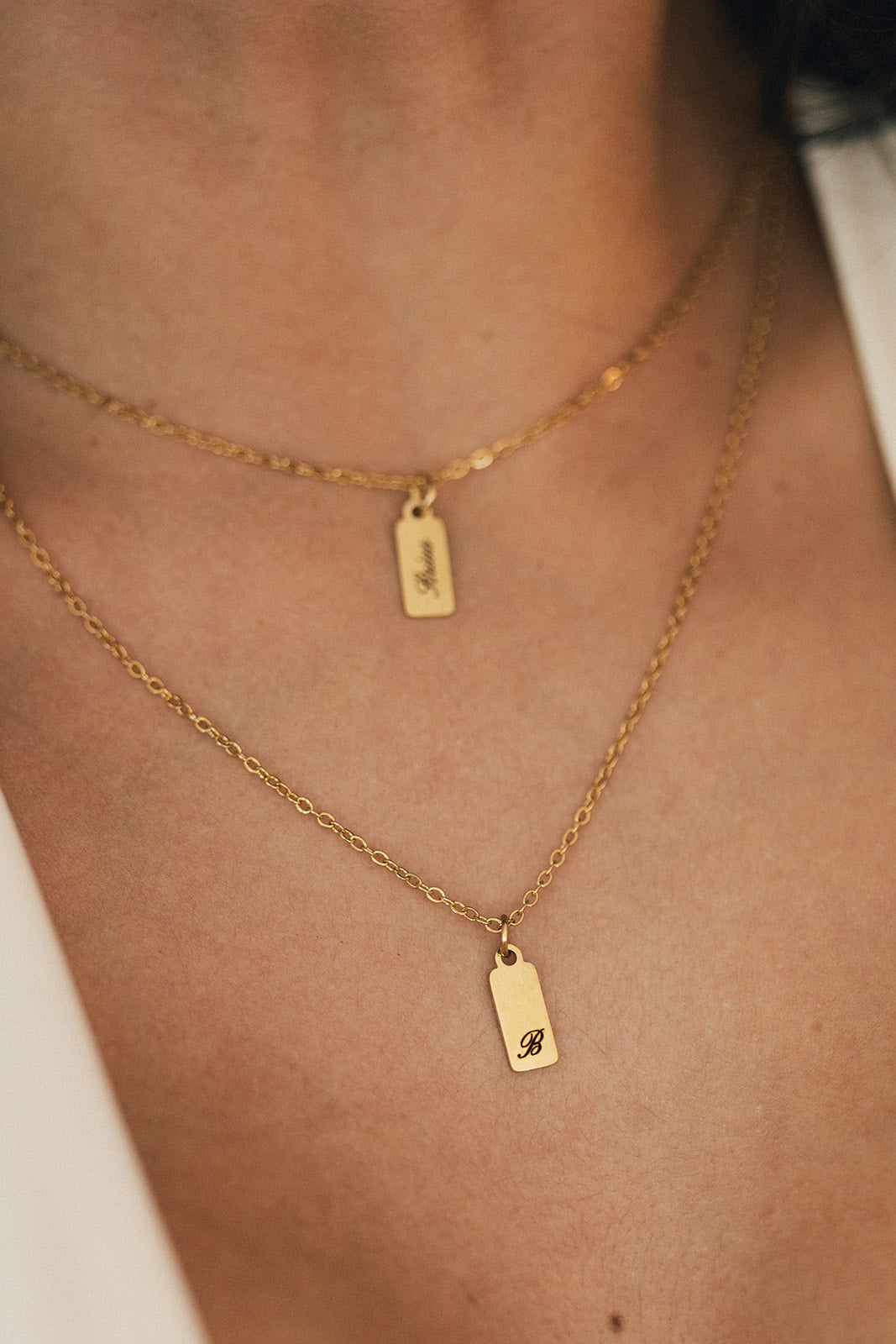 Engraved Tag Pendant Necklace