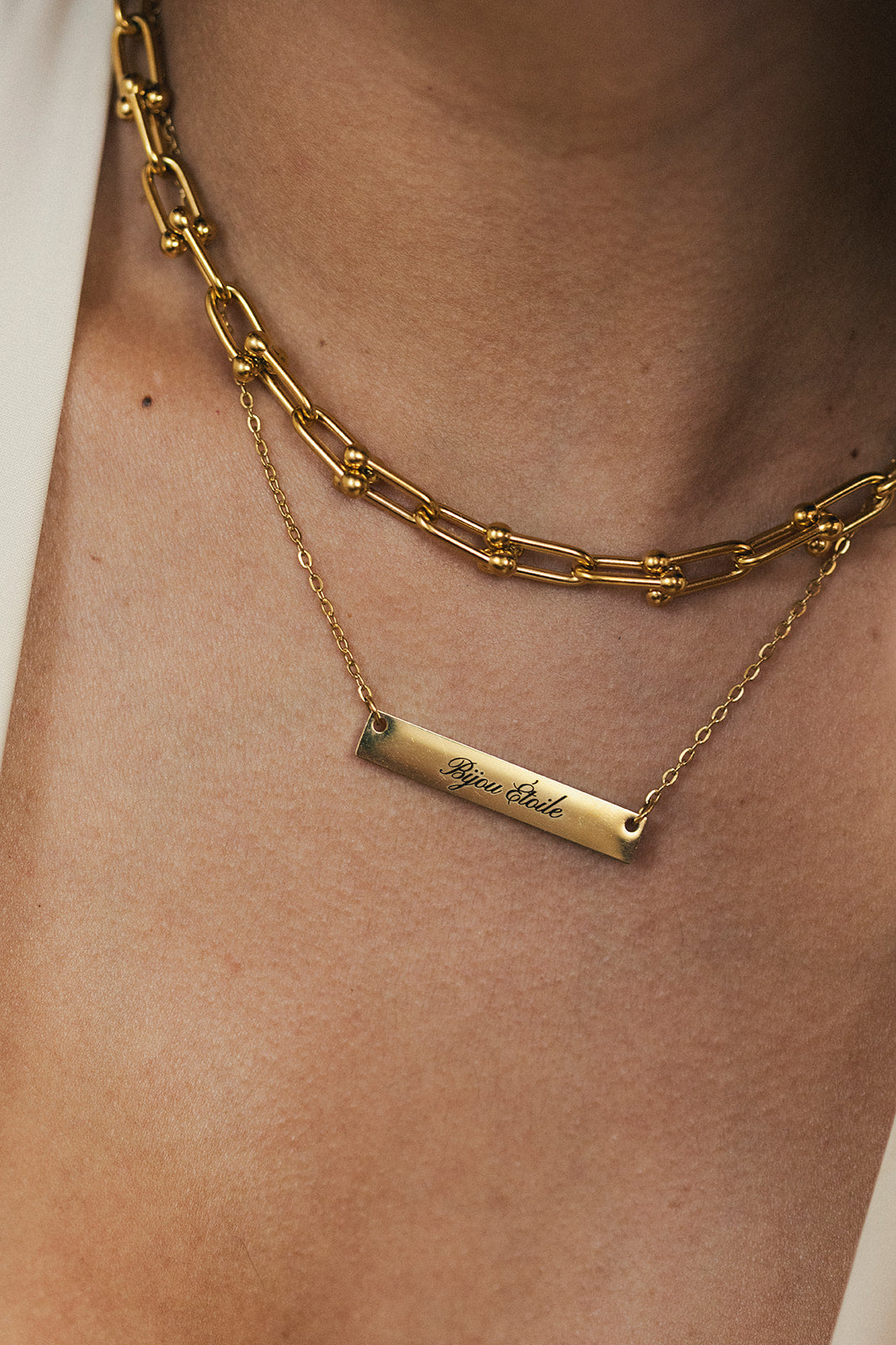 Engraved Bar Necklace