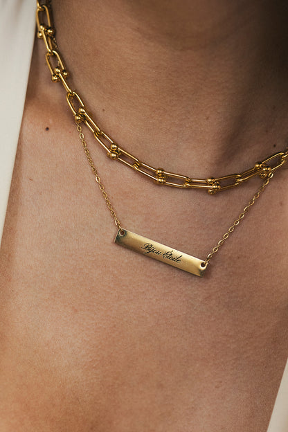 Engraved Bar Necklace