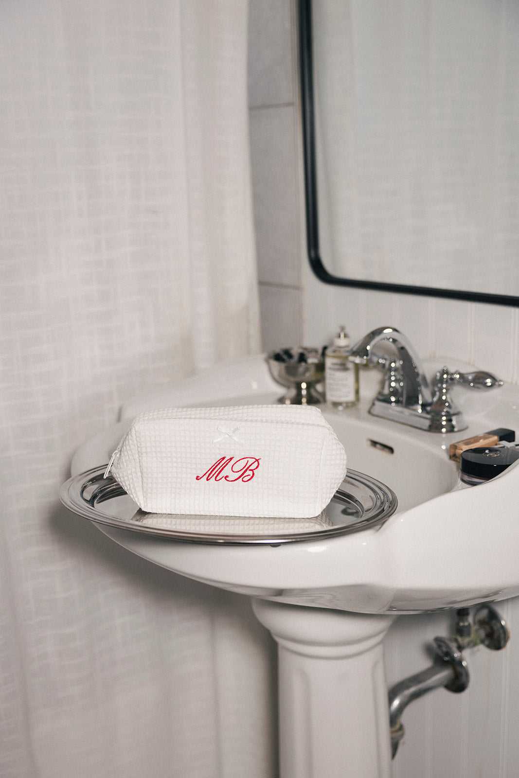 Embroidered Waffle Pochette