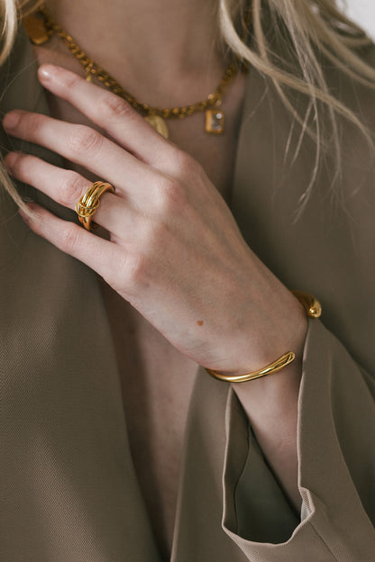 Levi - Gold Double Band Ring