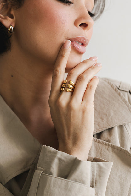 Opéra - Adjustable Gold Three Layered Ring