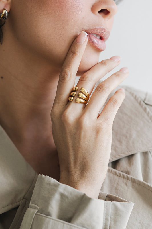 Opéra - Adjustable Gold Three Layered Ring
