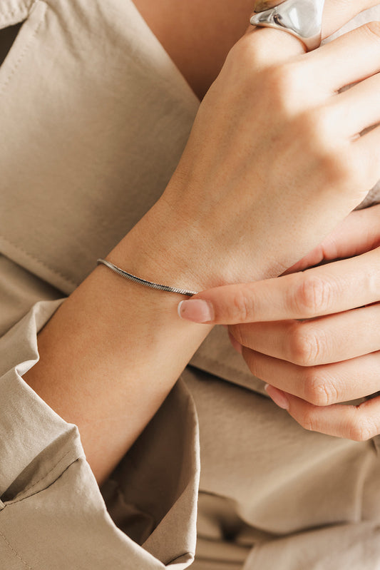 Esme - Silver Thick Snake Chain Bracelet