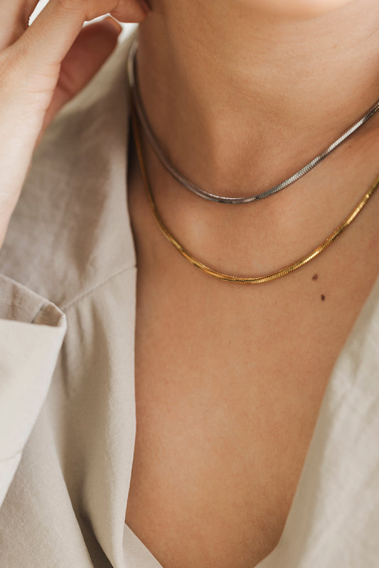 Esme - Silver Thick Snake Chain Necklace