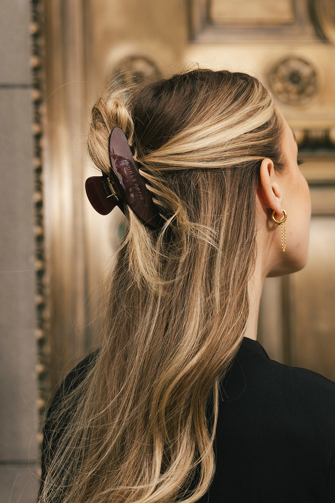 Violette - Gold Double Huggie Chain Earrings