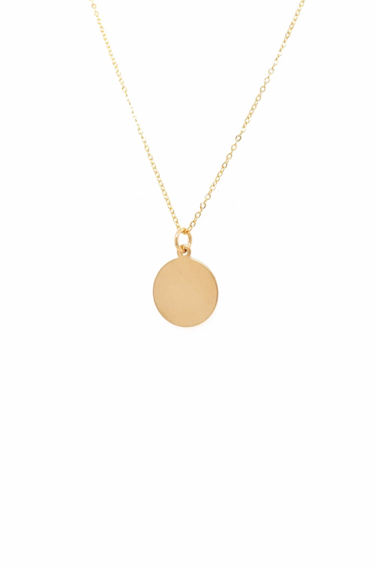 Gold Circle Necklace - Engravable