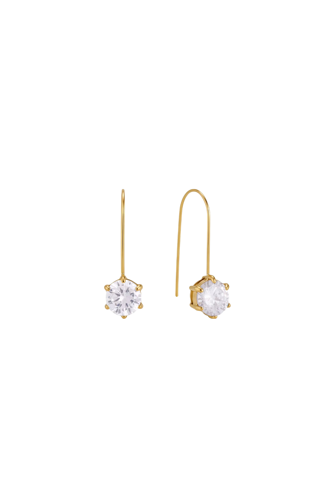 Marceline - Gold Diamond Drop Earrings
