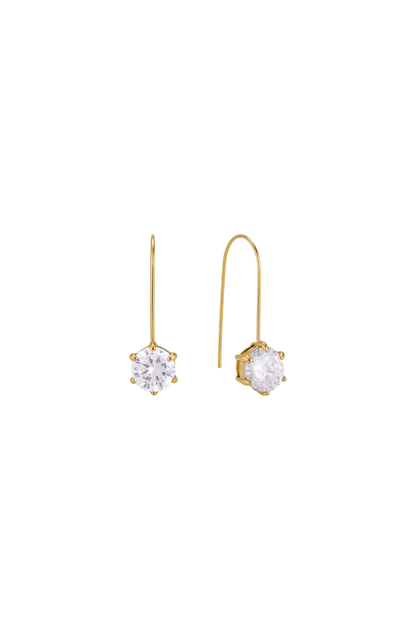 Marceline - Gold Diamond Drop Earrings