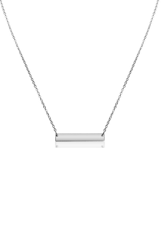 Silver Bar Necklace - Engravable