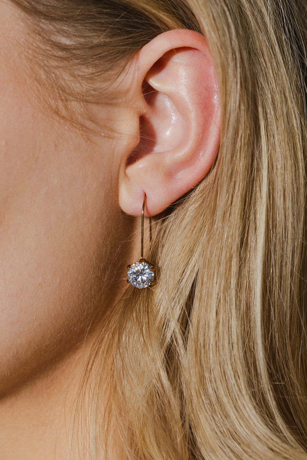 Marceline - Gold Diamond Drop Earrings