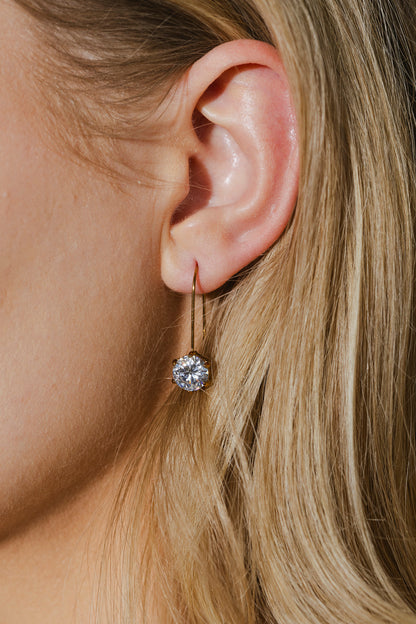Marceline - Gold Diamond Drop Earrings