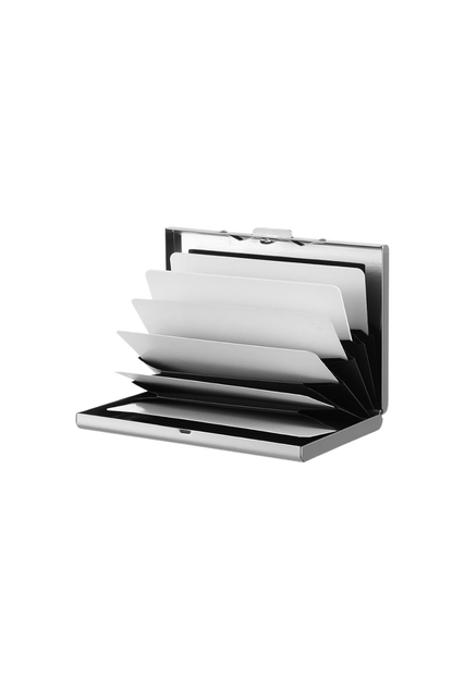 Custom Engraved Silver Metal Card Holder