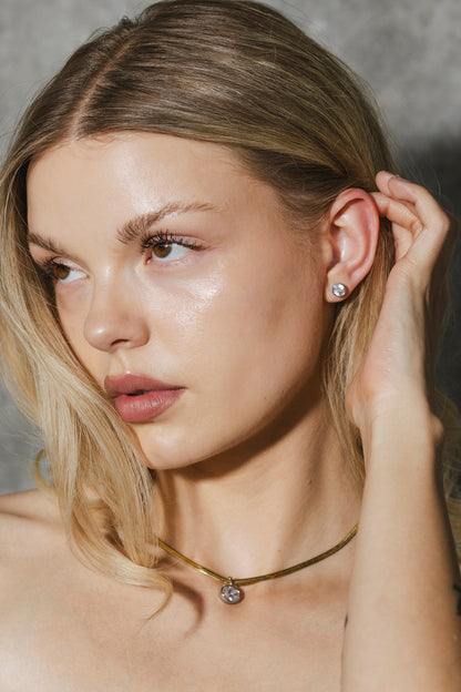 Bellini - Gold Bezel Stud Earrings