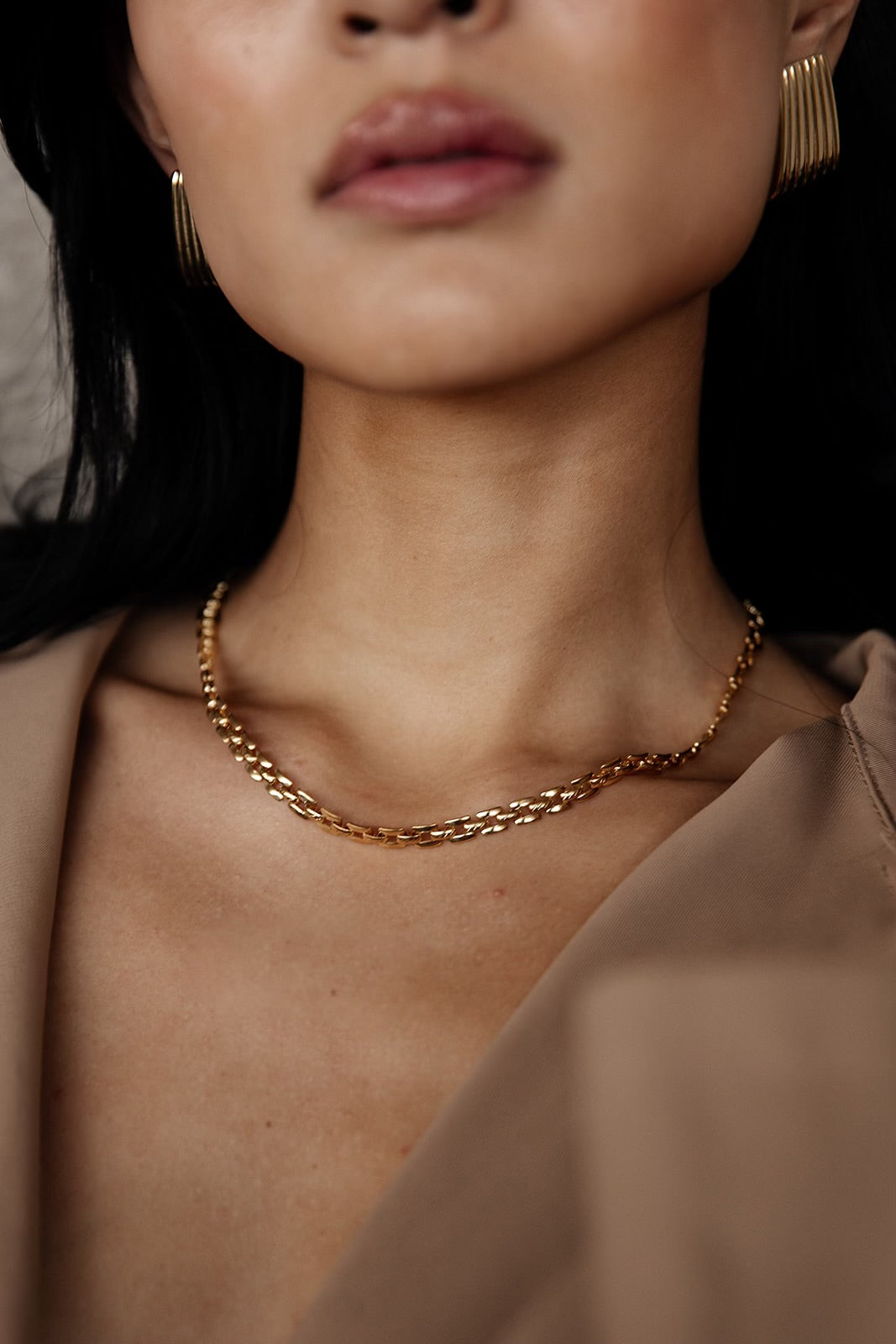 Aria - Gold Square Chain Necklace