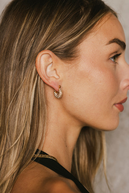 Léopoldine - Gold Diamond Pavé Hoop Earrings