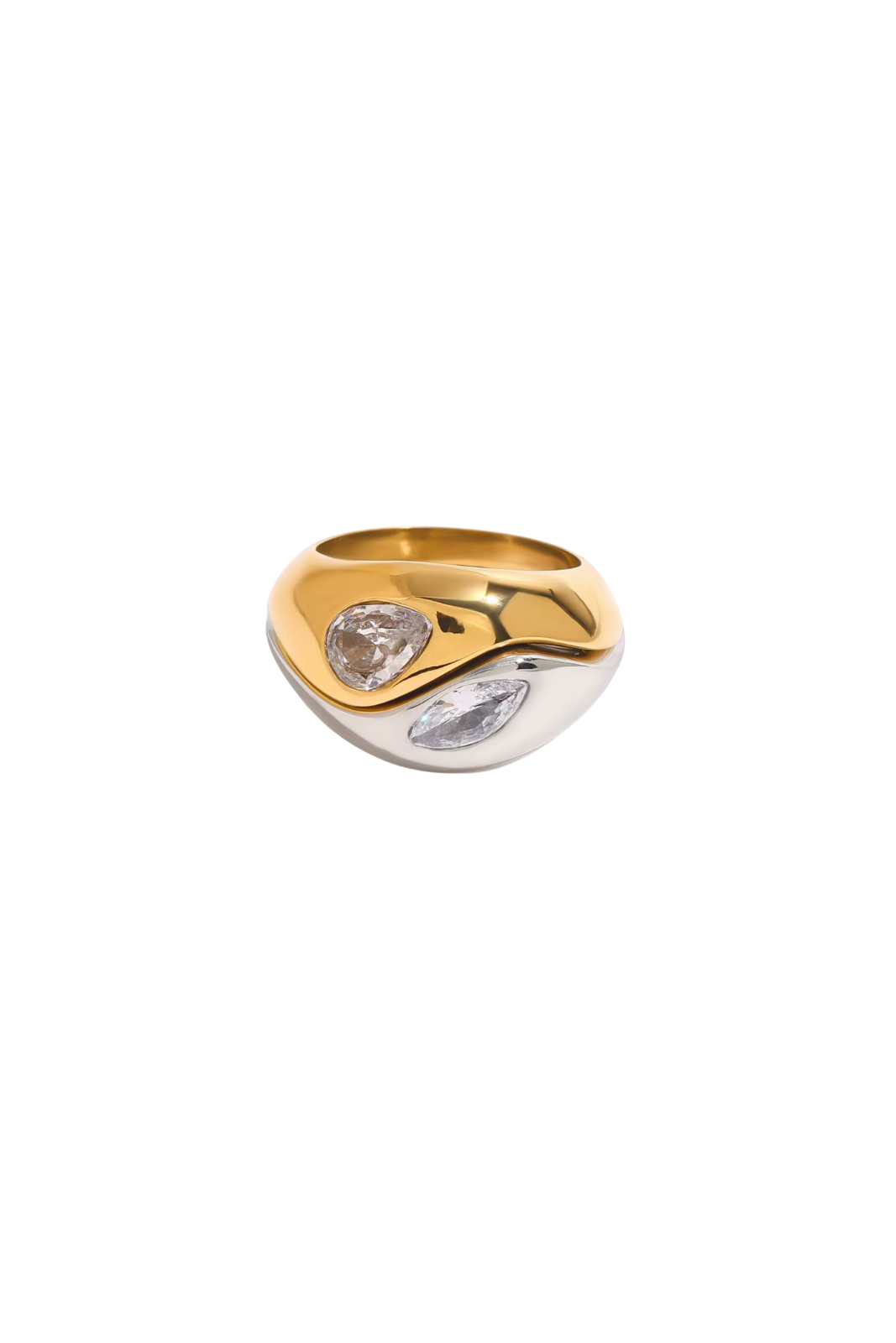 Chérie - Mixed Metal Diamond Two-Piece Ring