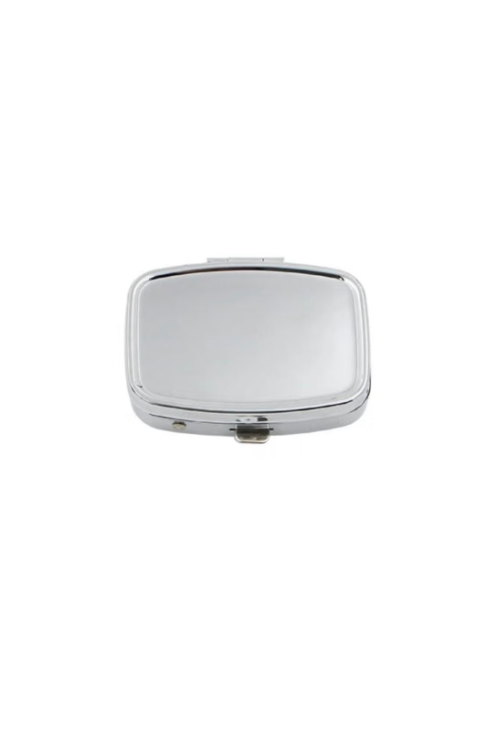 Custom Engraved Silver Pill Case Container