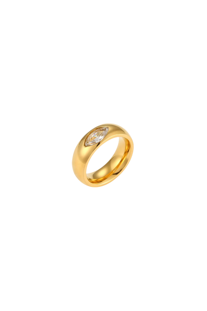 Sterling - Gold Horse Eye Diamond Ring