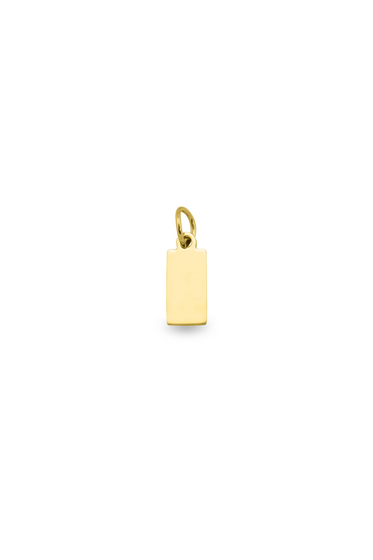 Gold Mini Tag Rectangle Necklace - Engravable