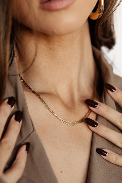 Naomi - Gold Dainty Layered Chain Necklace