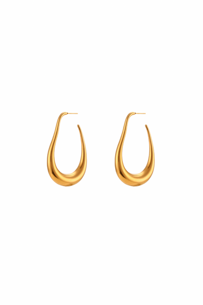 Vega - Gold Hollow Statement Hoop Earrings