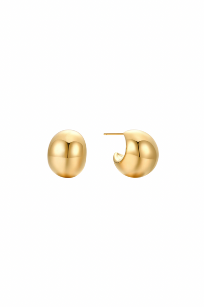 Jules - Gold Round Chunky Earrings