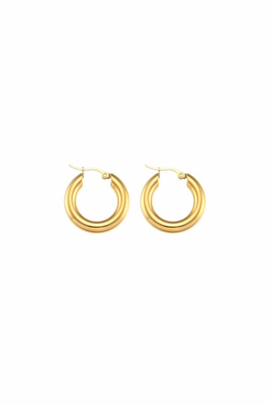 Helios - Gold Thick Hoop Earrings