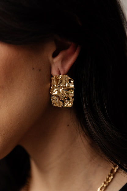 Nashi - Gold Square Vintage Earrings