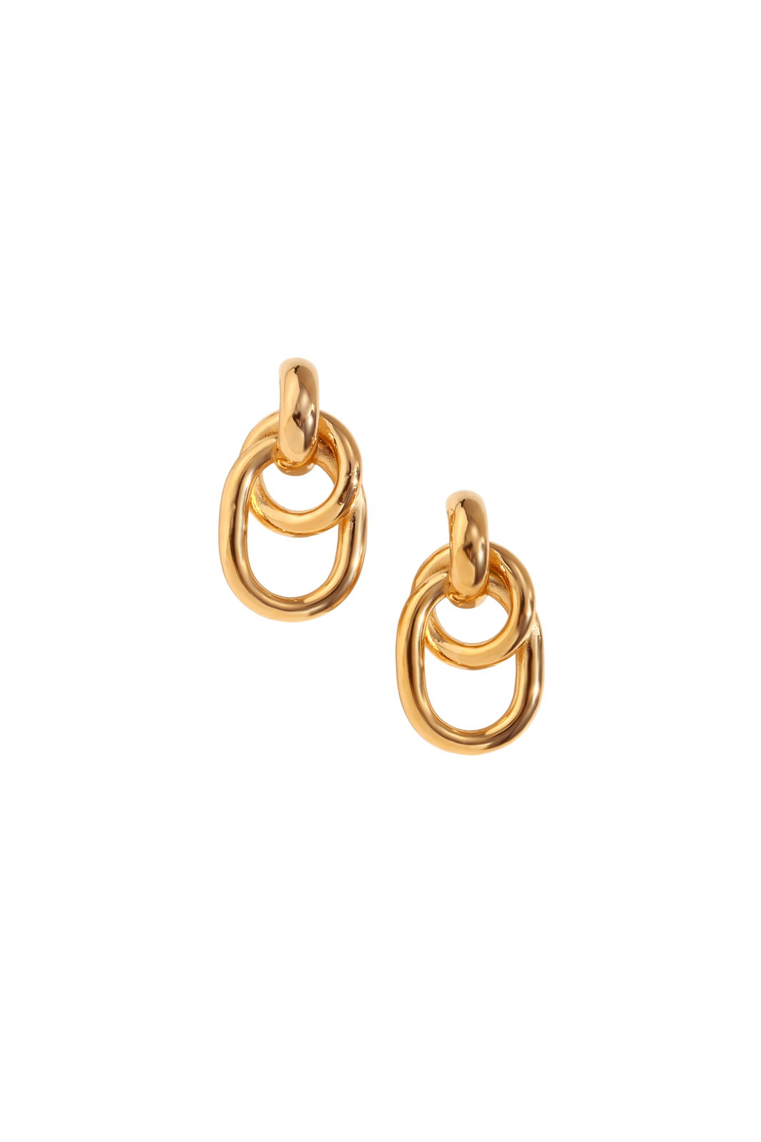 Jennifer - Gold Twisted Hoop Stud Earrings