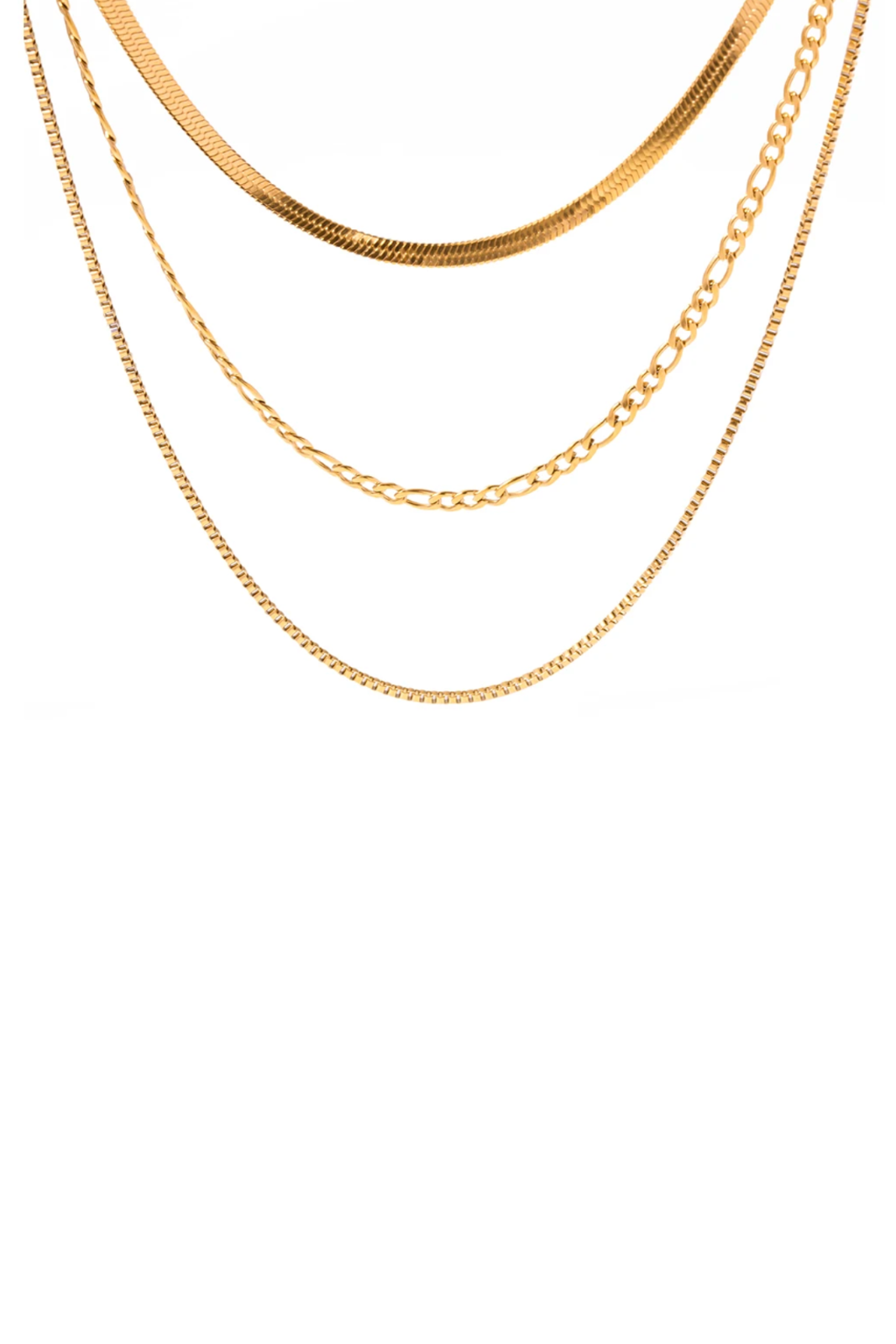 Gold Triple Layered Necklace Bundle