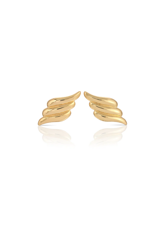 Isabelle - Gold Wing Stud Earrings