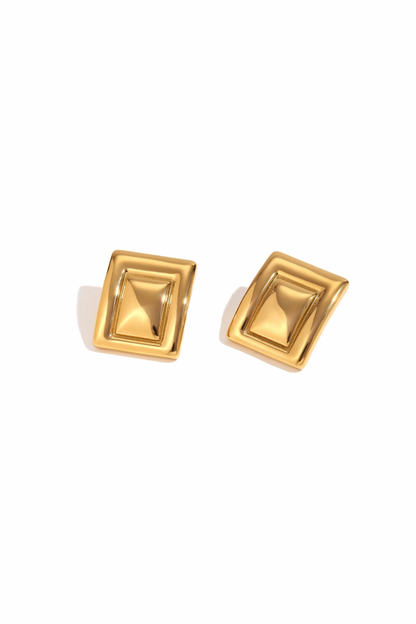 Amélie - Gold Square Stud Earrings