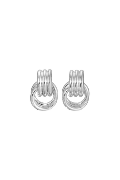 Odette - Silver Knot Stud Earrings