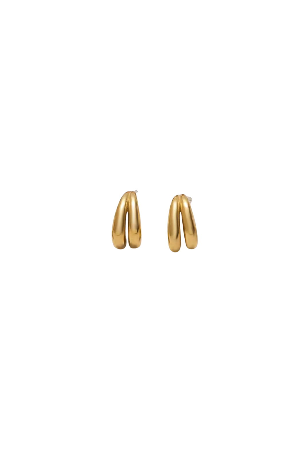 C Shaped Gold Earrings