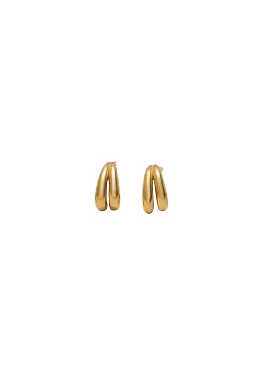 C Shaped Gold Earrings