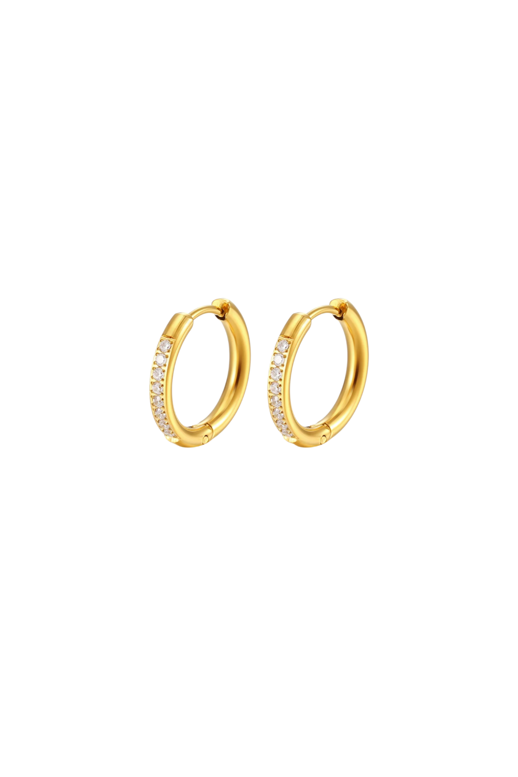 Luna - Gold Dainty Diamond Huggie Earrings