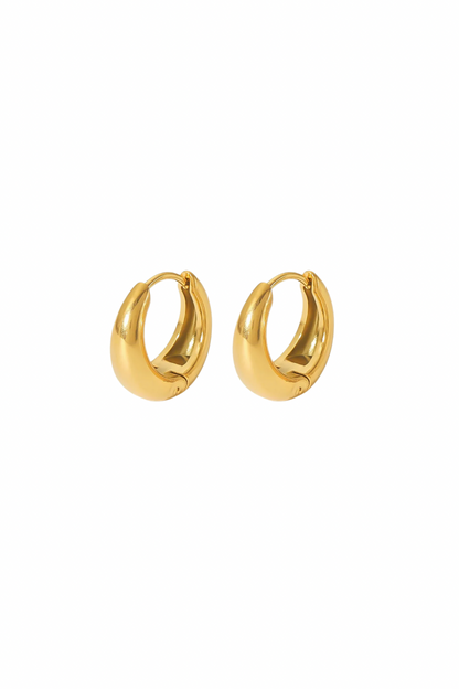 Julian - Gold Teardrop Shaped Huggie Earrings