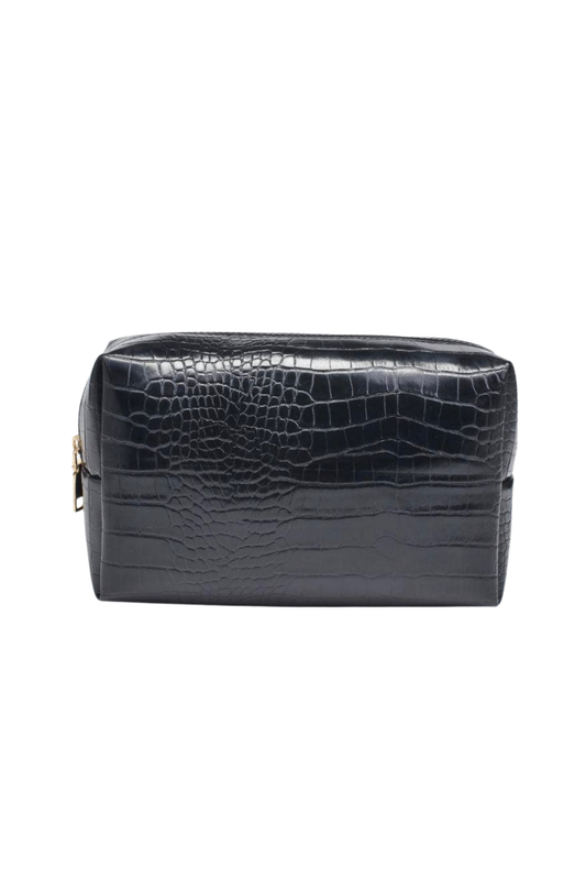 Custom Black Croc Cosmetic Bag