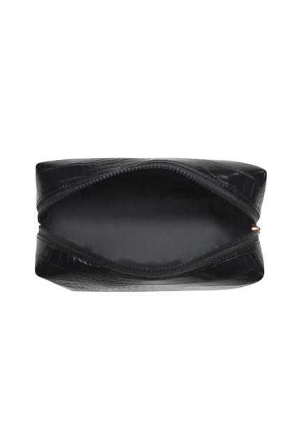 Custom Black Croc Cosmetic Bag