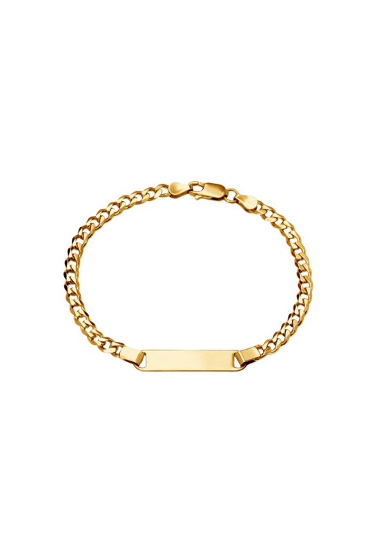 Engraved Gold Figaro Chain Bracelet